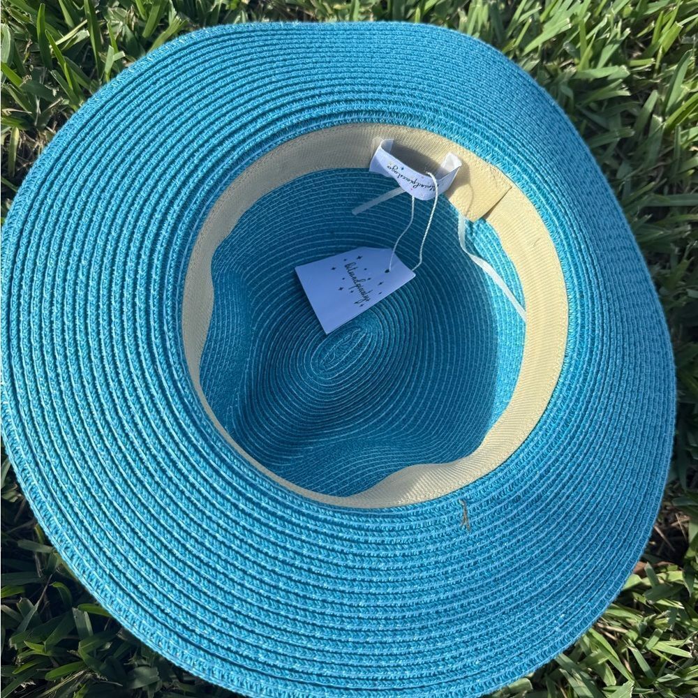Blue Fedora with Chain Trim Detailing - NWT - Adjustable - Picture 3 of 3